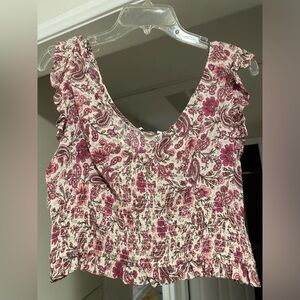 PATRONS OF PEACE SMOCKED TOP